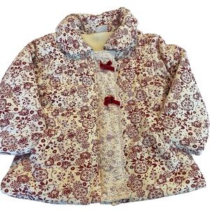 Mimi quilted floral and lace fleece lined toddler jacket coat
